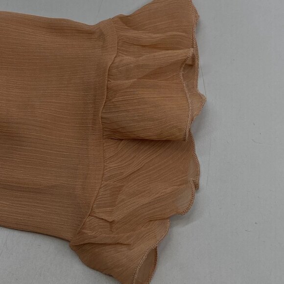 Anthropologie Women’s High-Neck Sheer Long-Sleeve Blouse – Rose Pink – Size XL - Picture 7 of 13